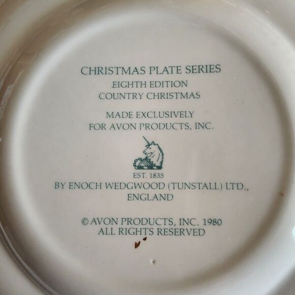 Avon Christmas Plate Country Christmas 1980 NEW Box in Styrofoam Never Displayed - Picture 9 of 9